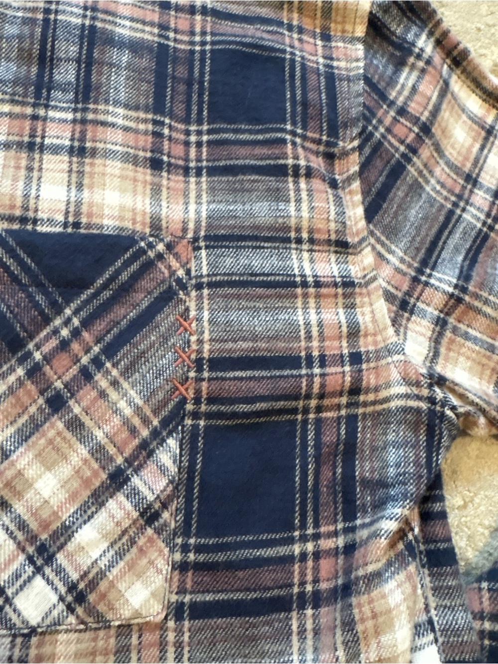 Scotch & Soda Cropped Plaid Button Down Flannel Collared Shirt Size Large - Picture 8 of 12